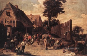  baile Obras - Campesinos bailando frente a una posada David Teniers el Joven